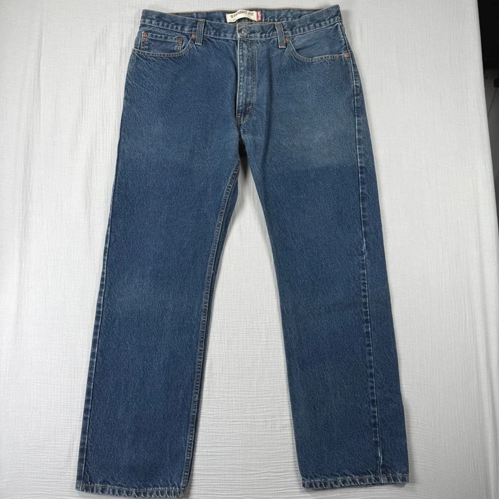 Levis 505 Straight Fit Mens Blue‎ Jeans W38 L32 Dark Wash Denim 2010 Western